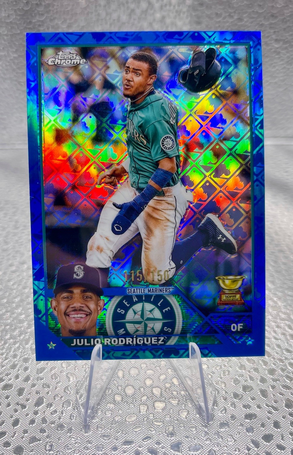 Julio Rodriguez 2023 Topps Chrome Logofractor- #200 Blue Refractor /150