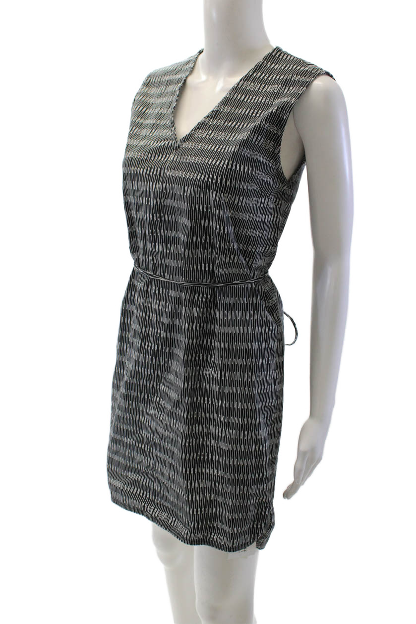 Kate Spade Saturday Womens V Neck Sleeveless Dress Black White Size Small thumbnail 2