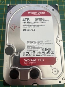 WESTERN DIGITAL 4TB RED Plus WD40EFZX NAS HARD DRIVE - good condition-see report