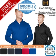 🔥 Harriton Men Advantage Snag Protection Quarter-Zip Pullover Up To 6XL M748