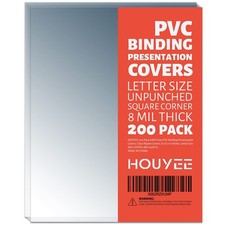 200 Pack 8 Mil Clear Binding Presentation Covers PVC 8.5 x 11 Inches 11"