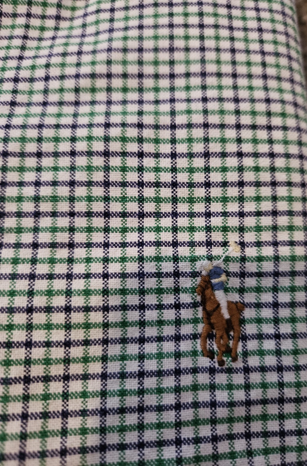 Ralph Lauren Oxford camicia uomo media bianca verde blu carne pony manica lunga