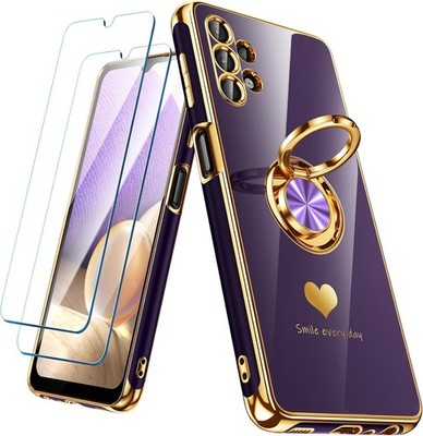 Samsung Galaxy A32 5G Case with 2 Pack Screen Protector and Ring Holder - Purple