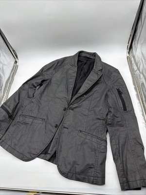 Armani Exchange Jacket Men Size M Utility Button Up Multi Pocket Coat Flaws Pics