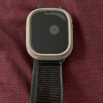 Apple Watch Ultra 49mm Titanium Silver Case Black Nylon Band Compass Unlocked