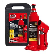 2 Ton Hydraulic Bottle Jack With Carrying Case - 4000 Lb Capacity Red