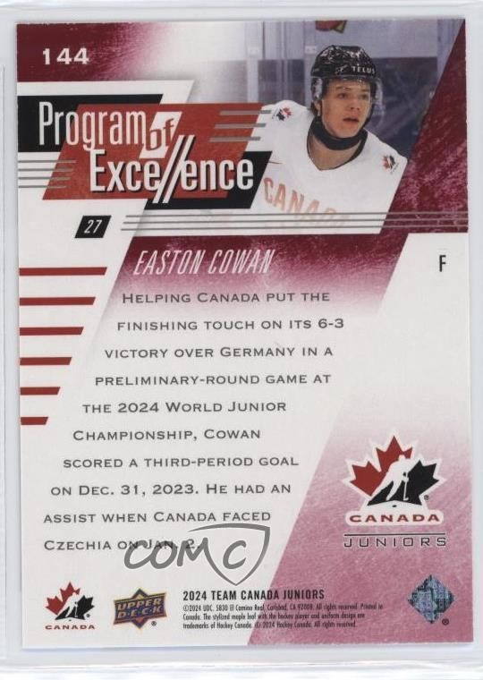 2024 Team Canada Juniors Program of Excellence Exclusives /100 Easton ...