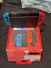 Nintendo Switch OLED (Neon blue/Neon red) Console Boxed Very Good Condition