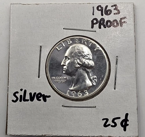 *SILVER* 1963 Proof  Washington Quarter - 90% Silver