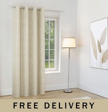 Image of Knightsbridge Chenille Eyelet Curtains - 100% Blackout Thermal Curtain (Single)