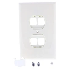 Leviton White Quickport 4-Port Wallplate Quad 106 Insert 1-Gang 41087-QWP