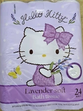 Hello Kitty Toilet Paper Bath Tissue 24 Rolls SEALED Package Hello Kitty Pattern