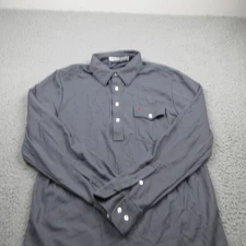 Criquet Polo Shirt Mens Medium Gray Long Sleeve Casual Huckberry