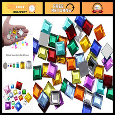5mm Flat Back Square Acrylic Rhinestones - 350 Assorted Tiny Face Gems for Craft