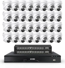 ZOSI 4K 32Ch 32 x 8MP PoE Security Camera System Person Car Detect 2 Way Audio
