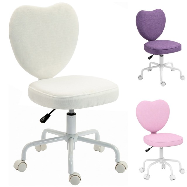 HOMCOM Heart Love Shaped Back Design Office Chair with Adjustable Height