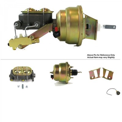 58-64 Chevy Bel Air FW Mount Pwr 7'' Dual Brake Booster Kit Drum/Drum Bubble Top 