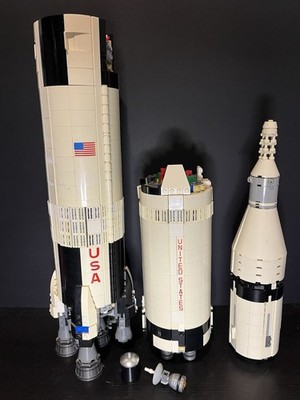 Lego Ideas 21309 Nasa Apollo Saturn V Rocket Moon *Incomplete FOR PARTS* *READ*