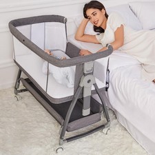 Cuna Para Bebe 3 En 1 Con Altura Ajustable Y Ruedas Para Recien Nacidos
