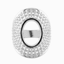Semi Mount Oval 10x14MM Soliatire 925 Sterling Silver Women Wedding Ring