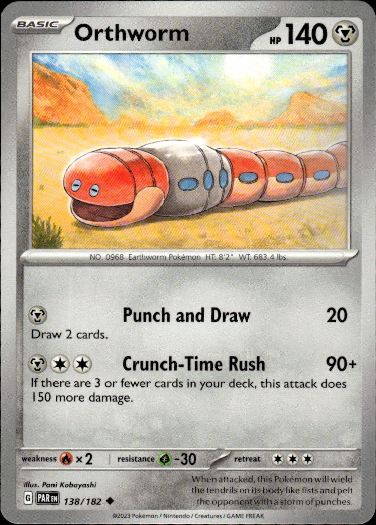 Orthworm 138/182 Uncommon Paradox Rift Pokemon Near Mint