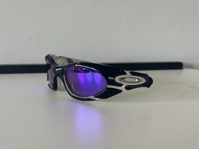 Oakley Vintage 90s Plate Sunglasses Clear Frame, Polarized Purple