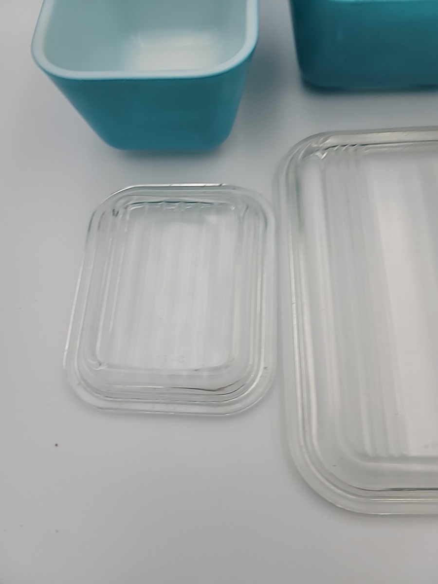 3 Vintage Pyrex Refrigerator Dish Set With Ribbed Lids Horizon