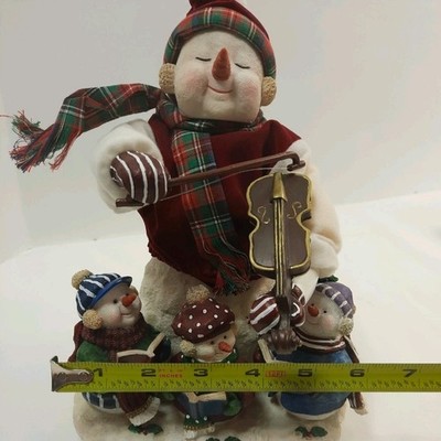 Musical Jolly Motion Snowman Plays 12 Songs On The Violin and moves Snowbabies