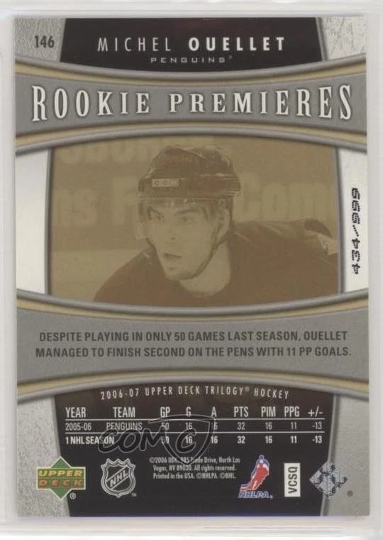 2006-07 Upper Deck Trilogy Rookie Premieres /999 Michel Ouellet #146 - Image 2 of 2