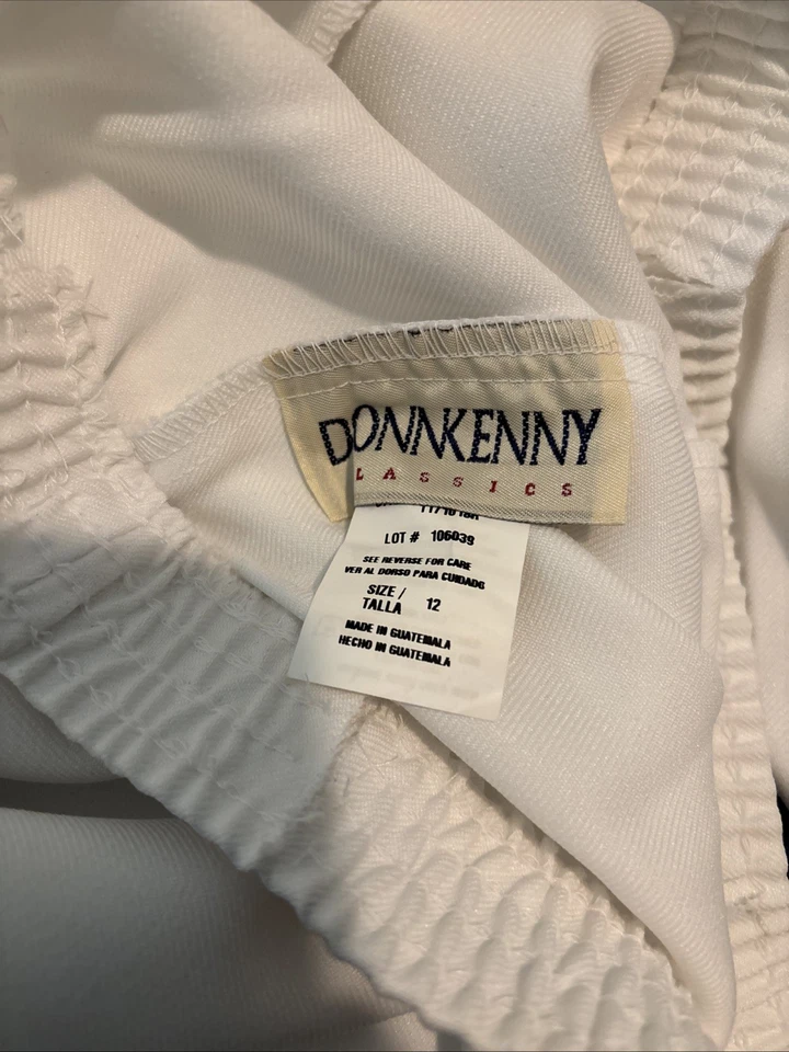 NWT DONNKENNY WOMENS PANTS SIZE 12 White 2 Pockets Pull On Stretch Waist - Image 3 of 4