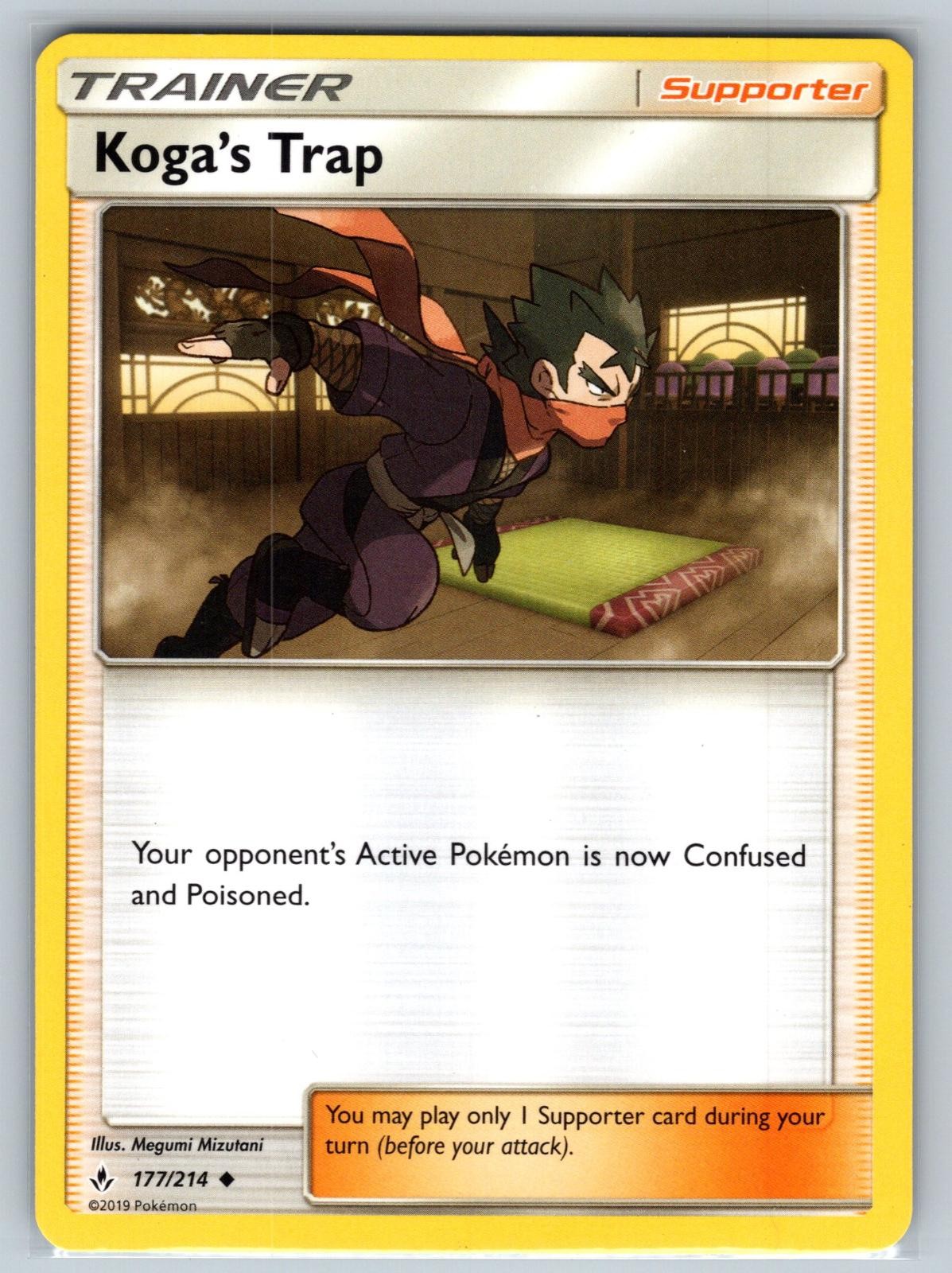 Koga's Trap 177/214 Uncommon Unbroken Bonds Pokemon Lightly Played