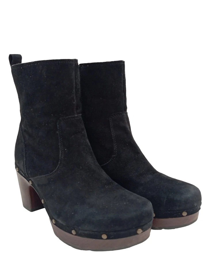 CLARKS Bottines à fermeture éclair Dames Bottines T EU 38 noir style décontracté - Photo 1/4