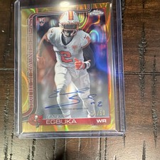 2025 Topps Chrome Emeka Egbuka Rookie Auto #RA-EE /50 Tampa Bay Buccaneers