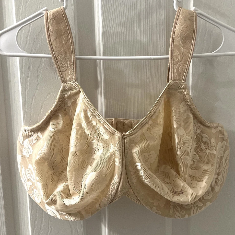 Wacoal Women’s Beige Floral Awareness Full Figure Underwire Bra 85567 Sz 40G - Image 2 of 4