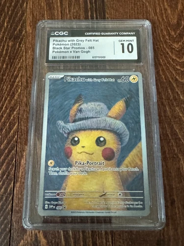 CGC 10 GEM MINT Pikachu with Grey Felt Hat 085 SVP Promo