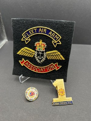 Fleet Air Arm Association Bullion Crest & John Osborn VC Winnipeg Pin Lot Milita