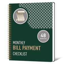 monthly bill payment checklist Financial Planner Notebook 4-Year Green