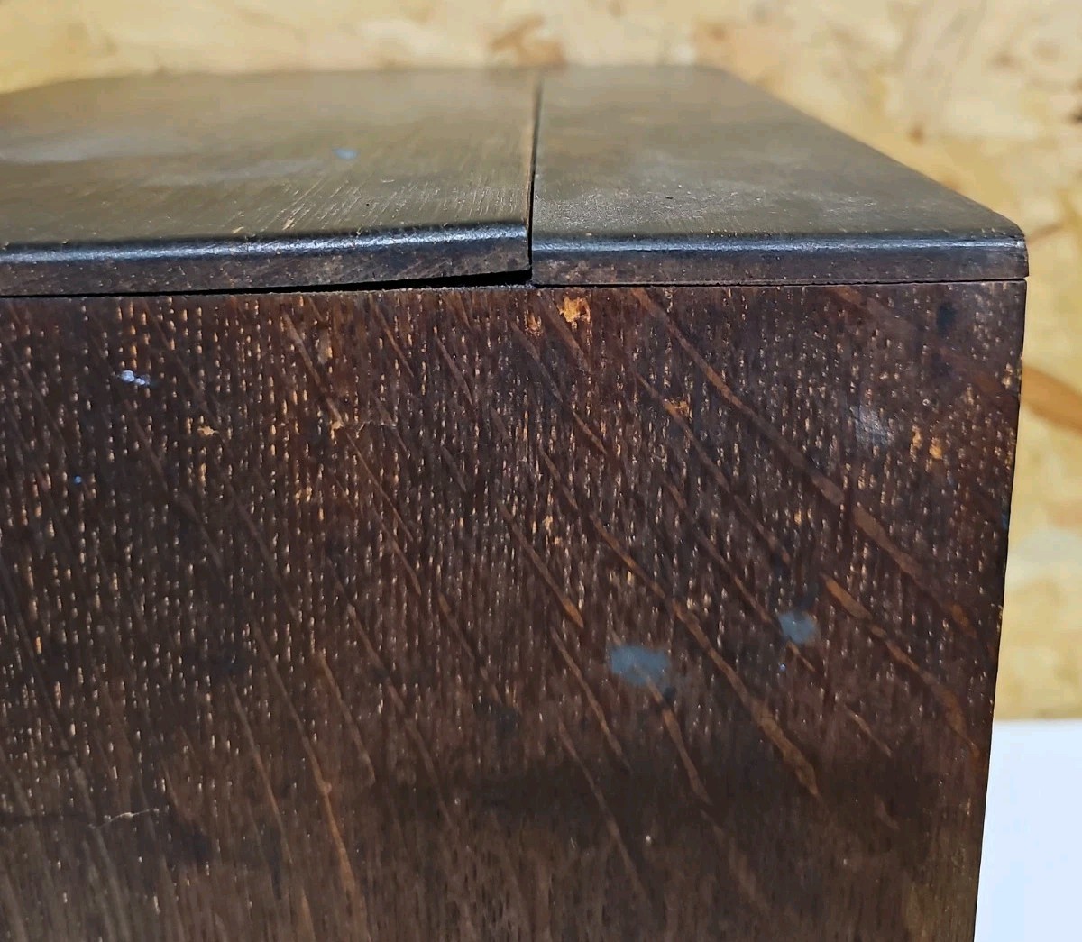Antique Oak Table Top Cabinet Chest of 4 Drawers By Henry Stone & Son — image 13