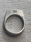 Vintage John Deere Tractors Sterling Silver Ladies Ring Green Gemstones