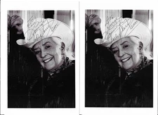 Sally Starr televsion / radio cowgirl REAL hand SIGNED set of 2 photos COA