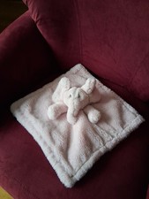 Elephant Lovey Security Blanket Baby Girl - 15x15 EUC Dusty Pink
