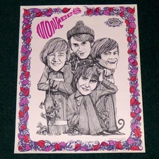 THE MONKEES 1967 VINTAGE ORIGINAL SPARTA POSTER DAVY JONES MICKY DOLENZ