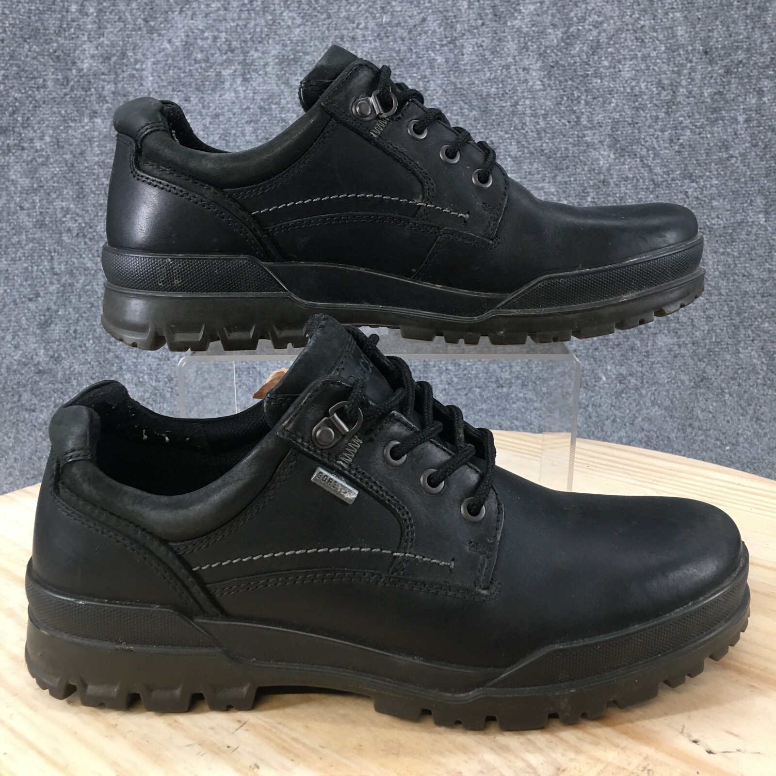 pantoffel Piraat supermarkt ECCO Shoes Mens 42 Track 6 Gore-Tex Plain Toe Black Leather Low Top Lace Up  | eBay