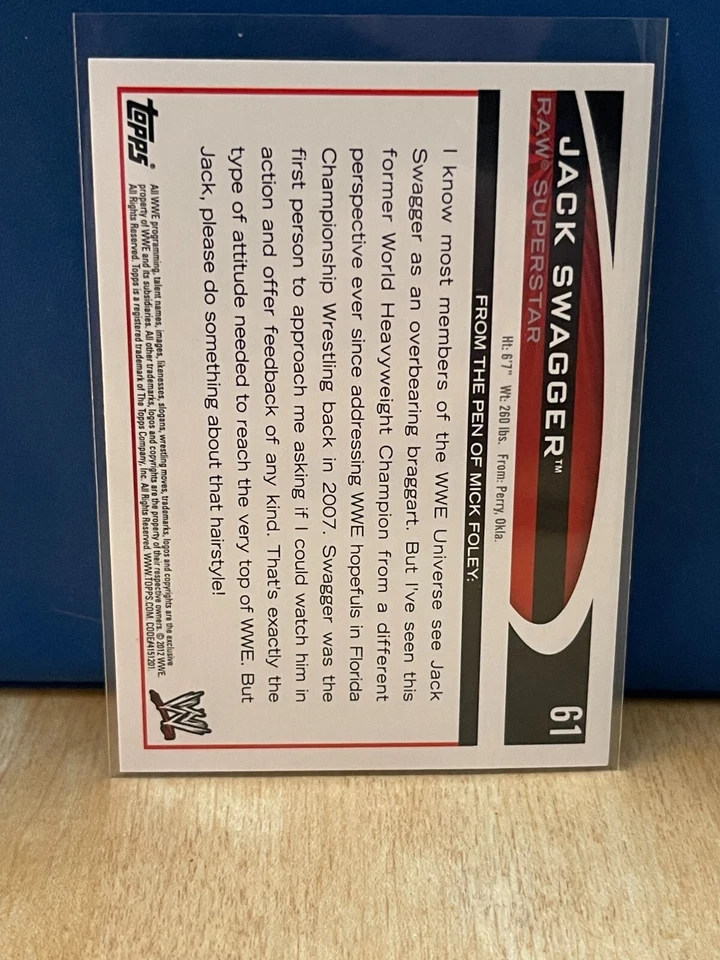 2012 Topps WWE #61 Jack Swagger - Image 2 of 2