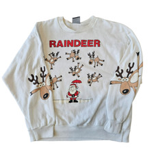American Greetings Raindeer Women's Pullover Sweatshirt Raining Reindeer Vintage