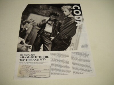 A-HA 29 Years Ago Made It To The Top Of MTV original retro 2014 Promo Poster Ad