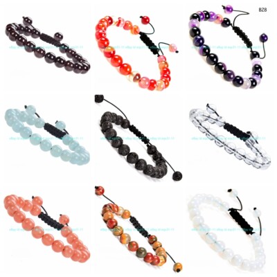 Natural 10mm Multicolor Indian Agate Gems Round Beads Men's