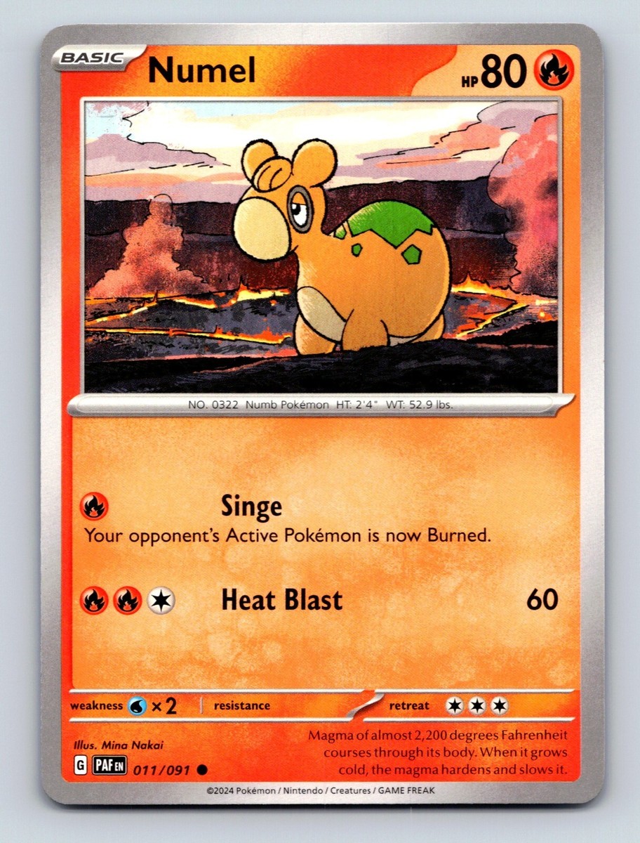Numel HP 80 Heat Blast Attack Fire Colored Pokémon TCG Card | eBay