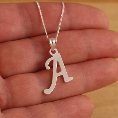 High Polish 925 Sterling Silver Roped Circle Initial Q Charm Pendant Necklace