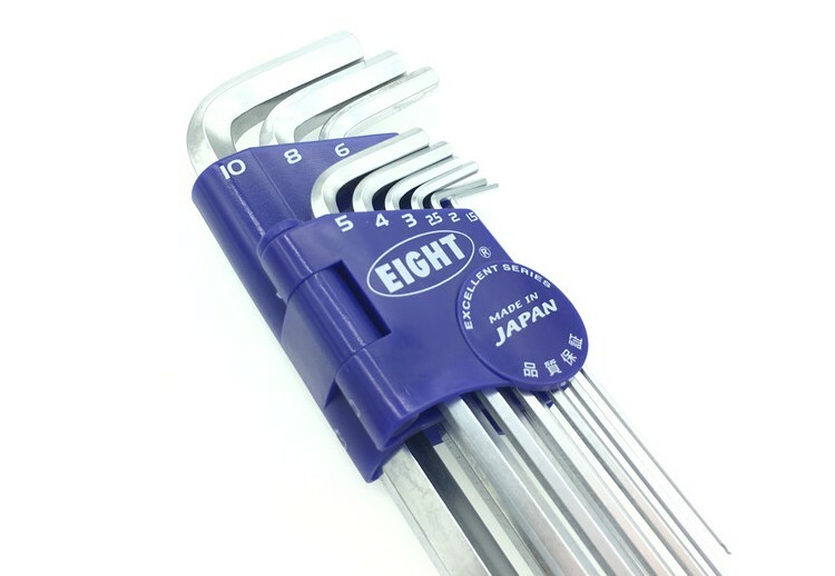 1 pcs EIGHT TLS-9N 1.5-10mm Ball head hex wrench set